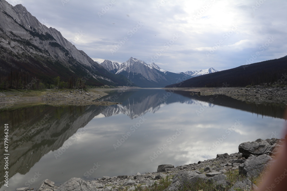 Fototapeta premium Wonderful road trip through Banff and Jasper national park in British Columbia, Canada. An amazing day in Vancouver. What a beautiful nature in Canada with so many animals and mountains.
