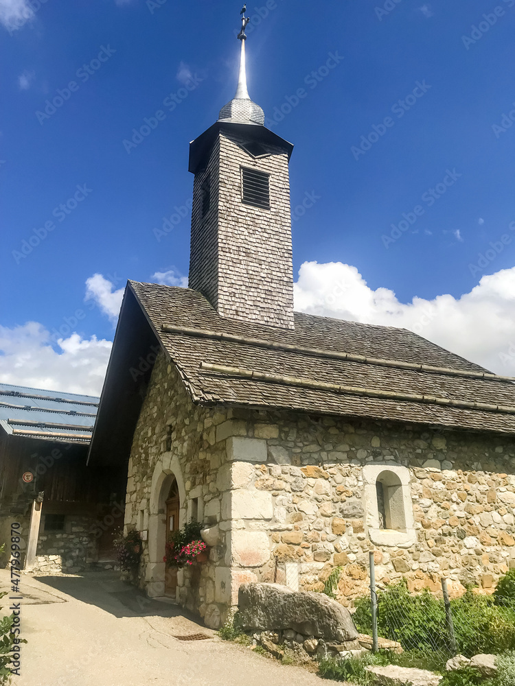 Traditional church in the Chinaillon village, The Grand-Bornand