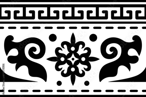 Seamless pattern. Ethnic background on the theme of Turkic art, vector design.	