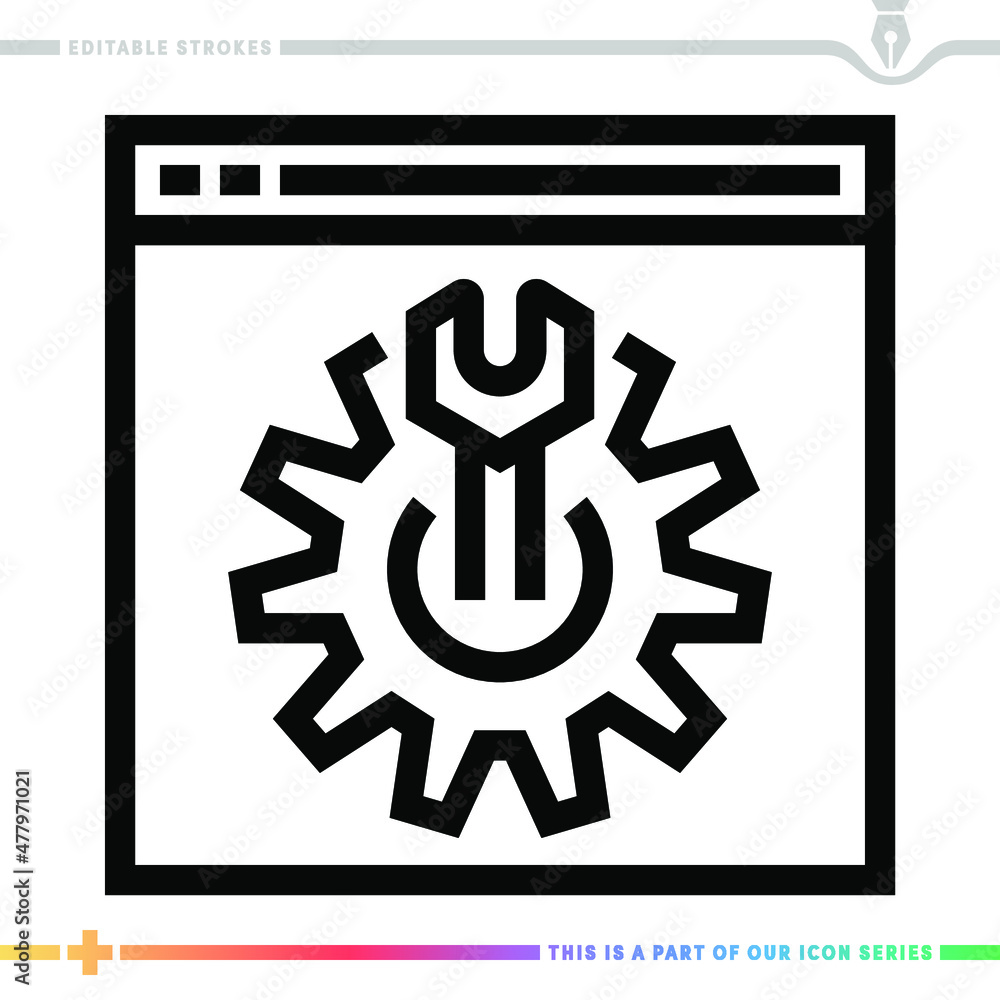 Line icon for mobile browser update illustrations with editable strokes. This vector graphic has customizable stroke width. Line icon for mobile browser update illustrations with editable strokes. This vector graphic has customizable stroke width.