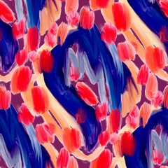 Acrylglasbilder Dunkelblaue Muster Buntes abstraktes Muster moderne Kunst  © Natallia Novik