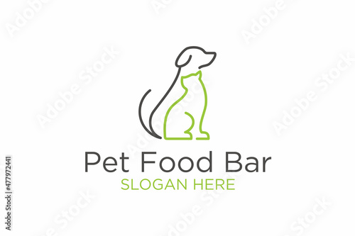 pet food bar design logo. premium vector