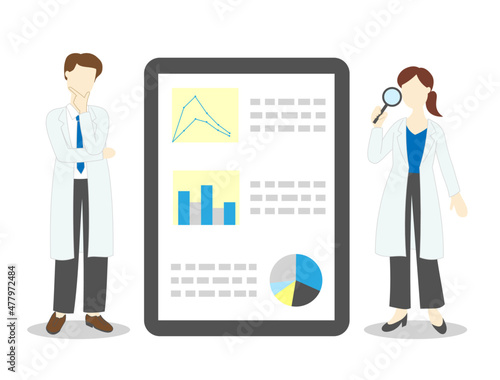 資料をチェックする二人の医師