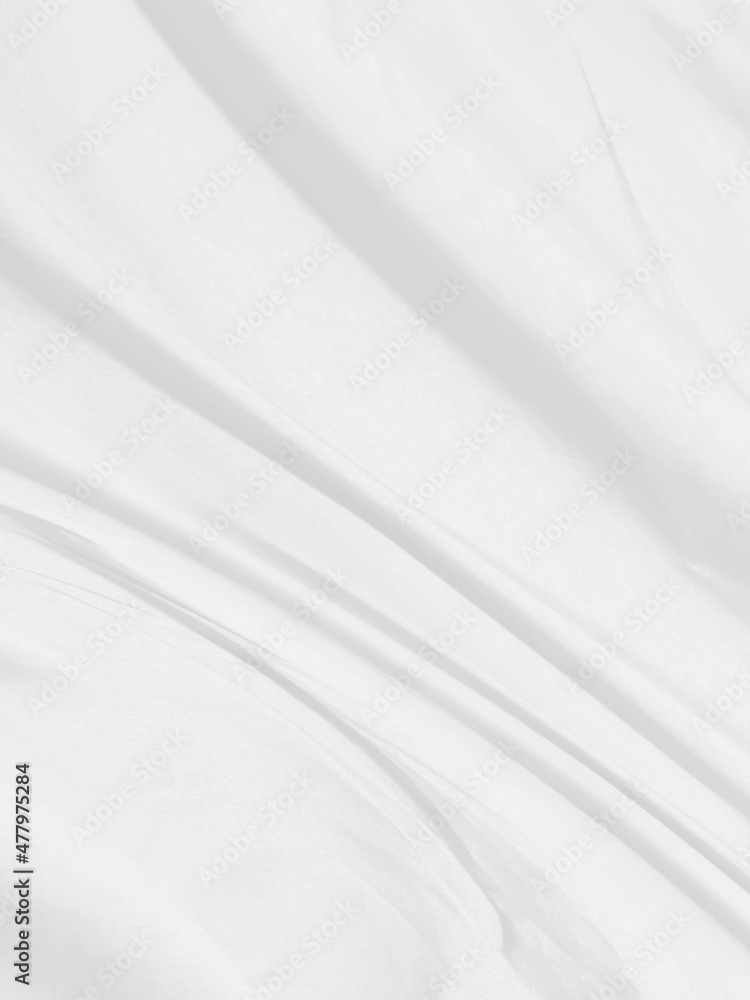 Obraz premium fashion textile Clean woven beautiful soft fabric abstract smooth curve shape decorative white background