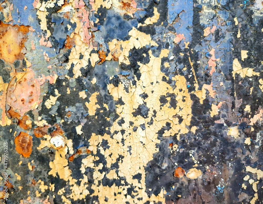 Abstract colored spots background of naturally aged paint on the surface. Abstract colored spots background of naturally aged paint on the surface.