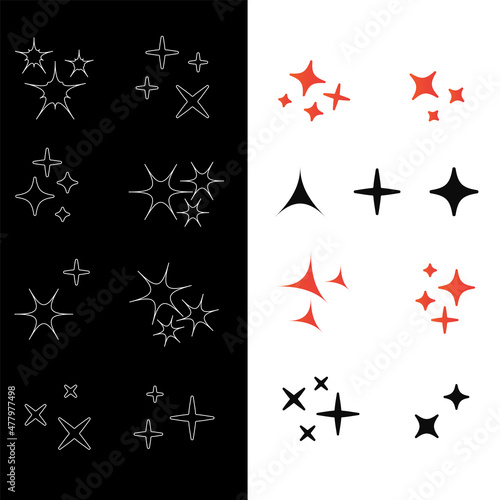 Vector sparkles icon set. Star element