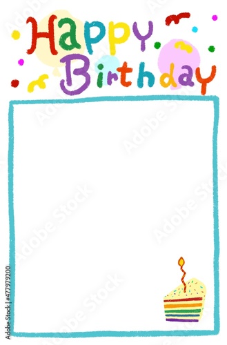 happy birthday colorful drawing memopad photo