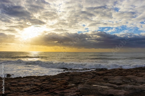 The morning sunrise over the ocean view located in Margate South Africa