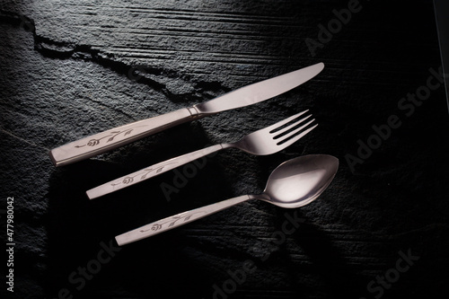 Silverware on Stone