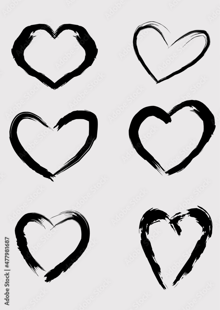 Vector set Love black mark. Love sign graphic symbol. Grunge love mark Vector set Love black mark. Love sign graphic symbol. Grunge love mark