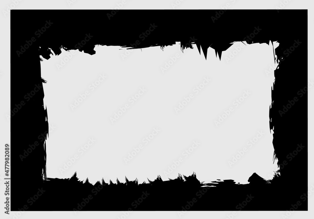 Obraz premium Black rectangle vector grunge background for design template