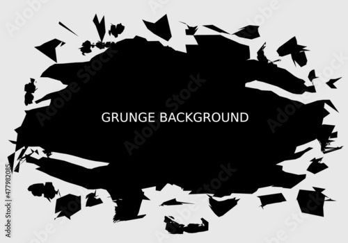 Black rectangle vector grunge background for design template