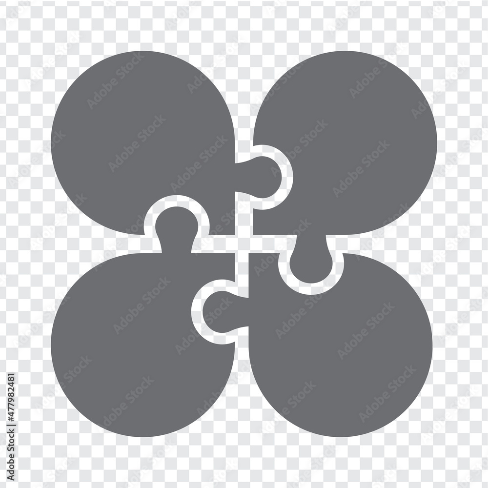 Simple icon puzzles in gray. Simple icon square puzzle of the four elements on transparent background for your web site design, app, logo, UI. EPS10. Simple icon puzzles in gray. Simple icon square puzzle of the four elements on transparent background for your web site design, app, logo, UI. EPS10.