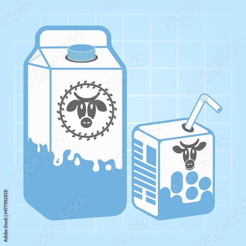 milk packaging sticker vector illustration