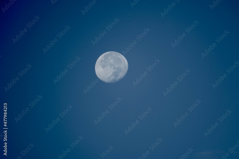 almost full moon on a completely clear sky almost full moon on a completely clear sky