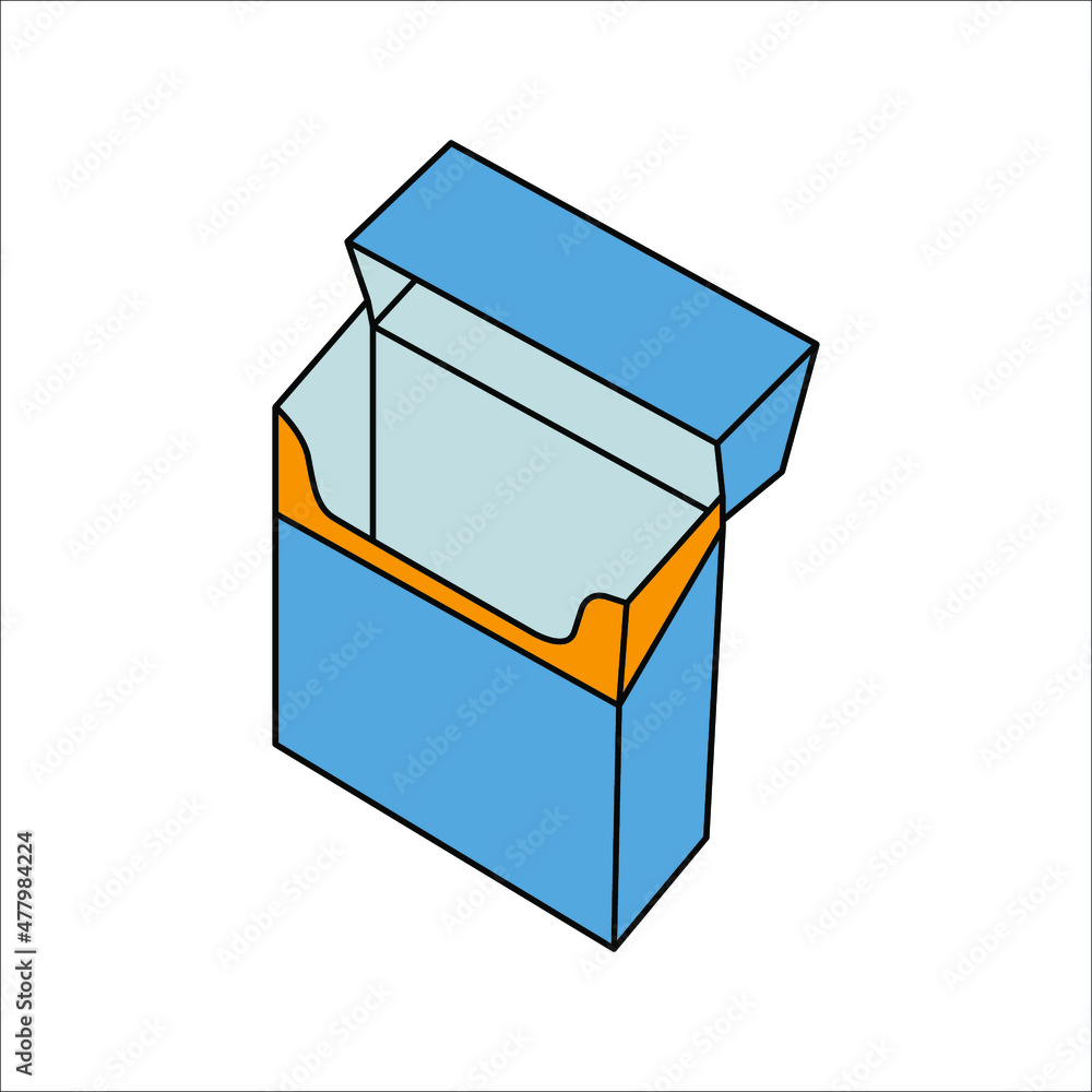 A pack of cigarettes or cigarette box vector icon for apps and websites on white background A pack of cigarettes or cigarette box vector icon for apps and websites on white background