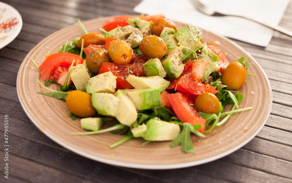 delicious healthy fresh vegetable salad for breakfast
