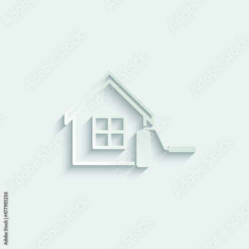 House painting icon, home paint icon vector House repair sign