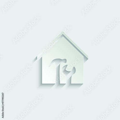 House building icon, home build icon vector House repair sign