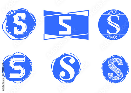 S letter logo and icon design template