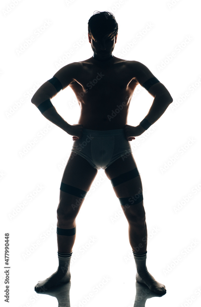Torso of muscular male over white backgorund Torso of muscular male over white backgorund