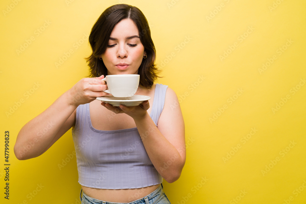 Beautiful woman drinking coffee Beautiful woman drinking coffee