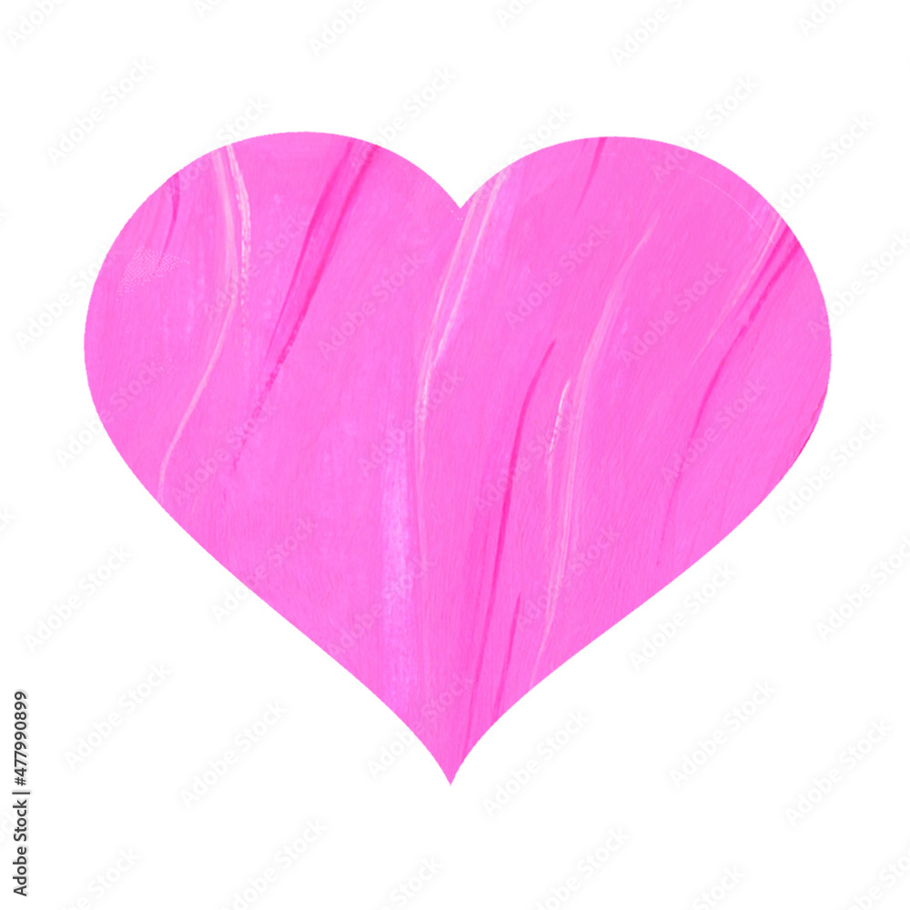 Bright pink heart with light strokes isolated on a white background. Icon. Love. Valentine's Day. Wedding. Watercolor illustration. For the design of cards, invitations, packaging. Bright pink heart with light strokes isolated on a white background. Icon. Love. Valentine's Day. Wedding. Watercolor illustration. For the design of cards, invitations, packaging.