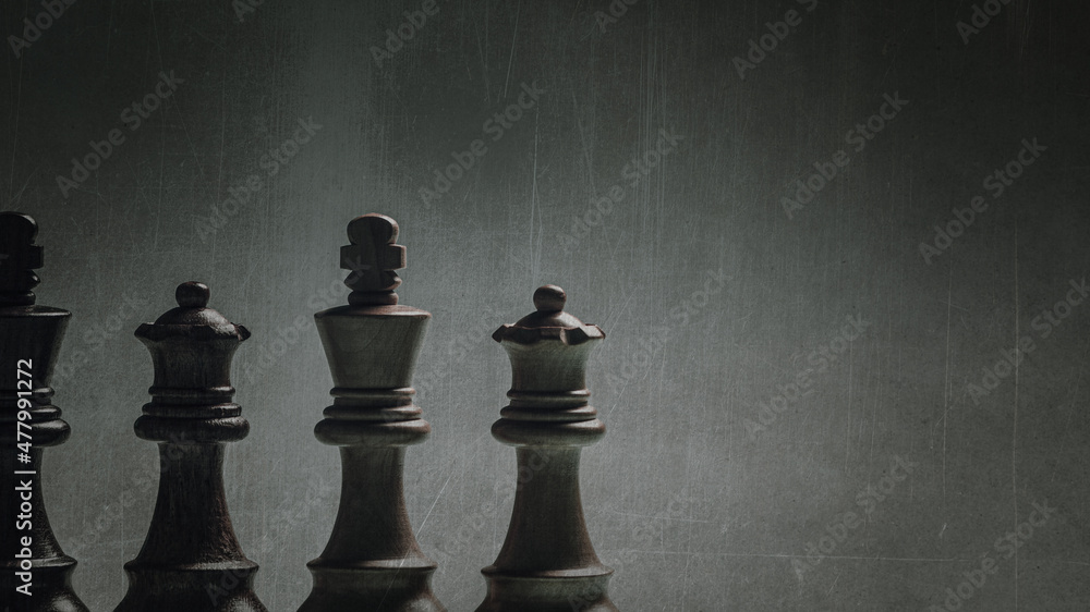 Chess kings and queens in line Chess kings and queens in line