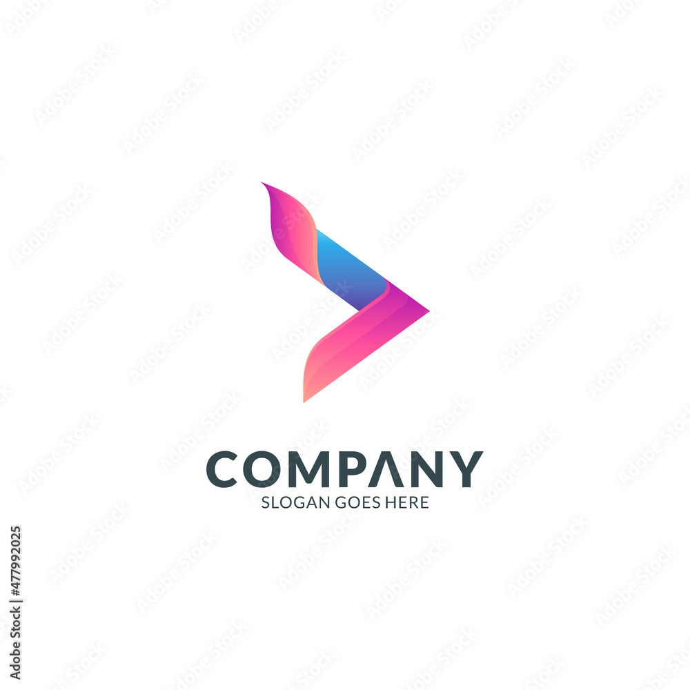 arrow or media play logo with simple concept arrow or media play logo with simple concept