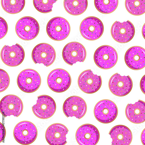 Donut food illustration vector pattern