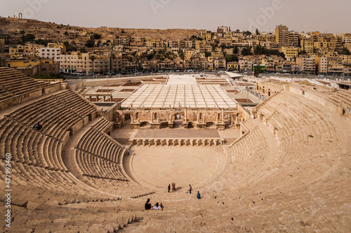 Fotografiet roman amphitheater Amman