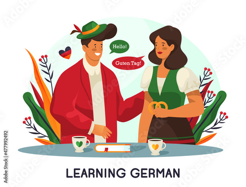 Germans talk or learning german language, banner