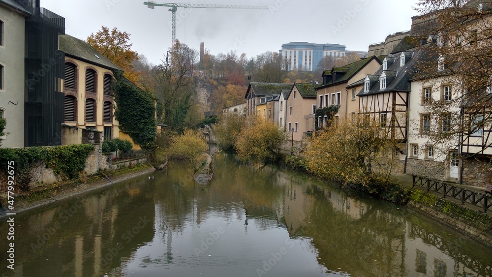 Luxembourg in Europe is cut by rivers and unique landscapes
