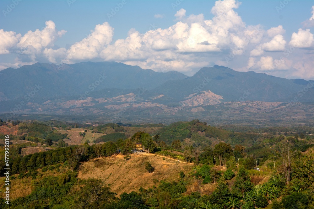 Beautiful view of Landscape of Doi Sakad mountain valley in Pua, Nan Province Beautiful view of Landscape of Doi Sakad mountain valley in Pua, Nan Province