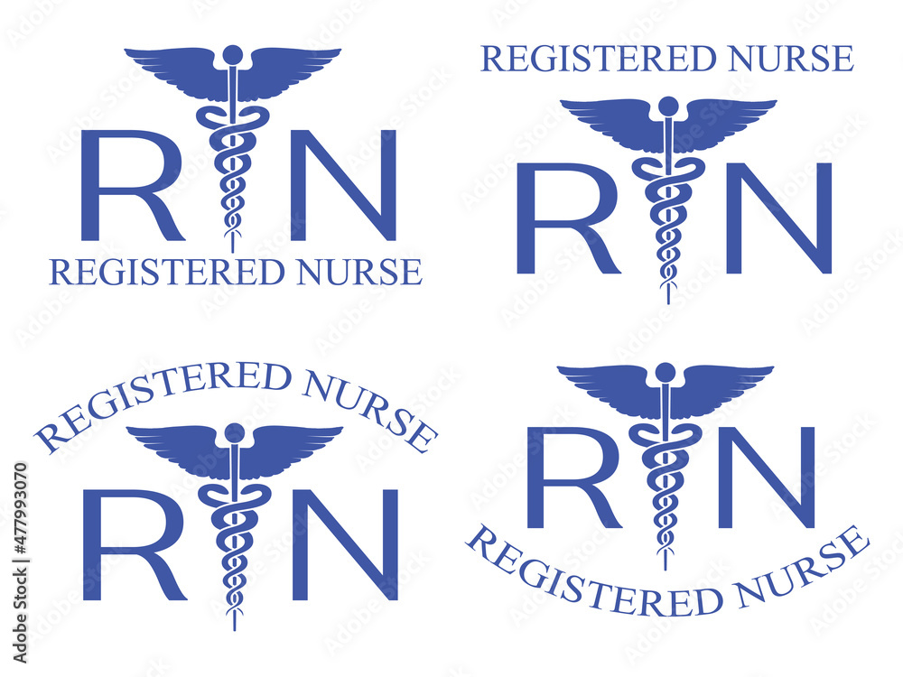 Registered Nurse Graphic Emblems is a illustration of four versions of a registered nurse design. Includes a caduceus medical symbol and RN text. Great for t-shirt designs and embroidery designs. Registered Nurse Graphic Emblems is a illustration of four versions of a registered nurse design. Includes a caduceus medical symbol and RN text. Great for t-shirt designs and embroidery designs.