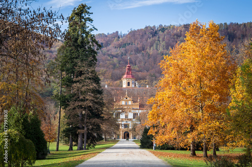 Eggenberg castle in the city of Graz in Austria on beautiful autumn day