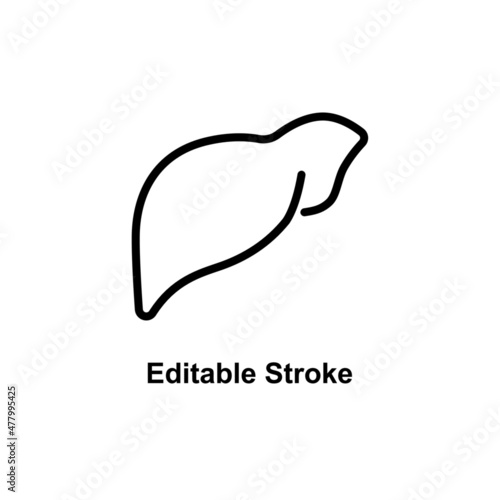 human liver icon designed in outline style in editable strokes for human anatomy icon theme