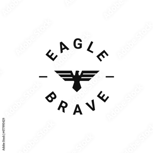 eagle label badge logo design vector