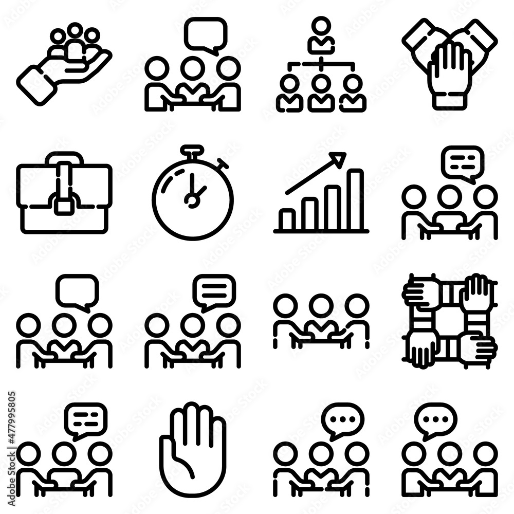 Business Flat Icon Set Isolated On White Background Business Flat Icon Set Isolated On White Background
