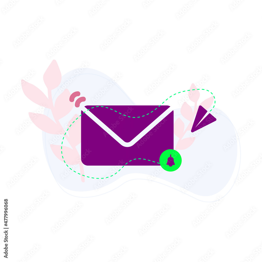 New message icon with notification. Envelope pointer with incoming message. Social media chat communication. New e-mail. Vector illustration New message icon with notification. Envelope pointer with incoming message. Social media chat communication. New e-mail. Vector illustration