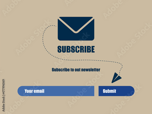 A banner for sending news to customers, so that they are aware of all the latest events. Template with a call to subscribe to an email newsletter on the site