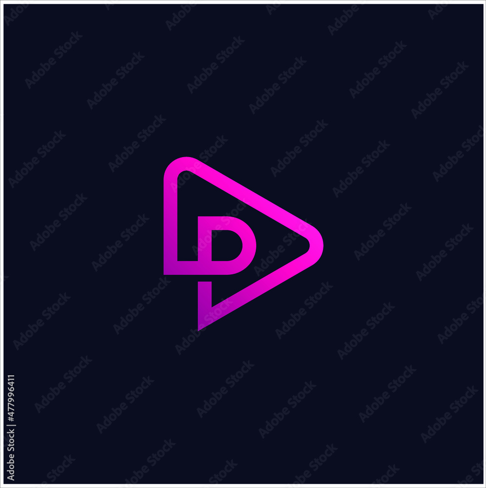 D Initial play logo design vector template D Initial play logo design vector template