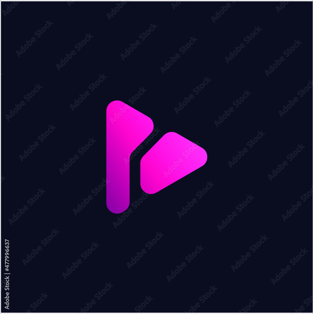 P Initial play logo design vector template P Initial play logo design vector template