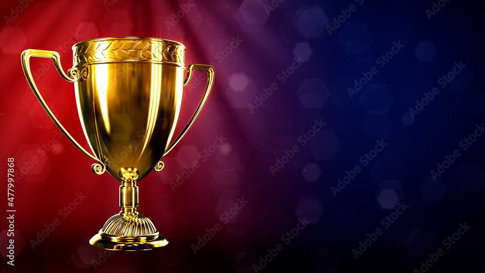 goldish award cup on defocused backdrop - abstract 3D illustration goldish award cup on defocused backdrop - abstract 3D illustration