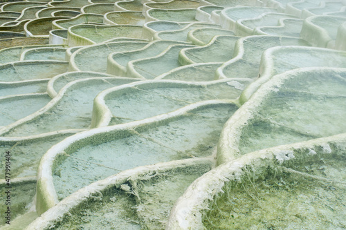 Travertine pools at Egerszalok, Hungary. Pamukkale  photo