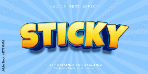 Sticky text effect, Editable three dimension text style