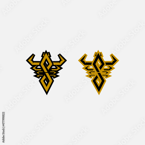 Letter S and scorpion animal logo design