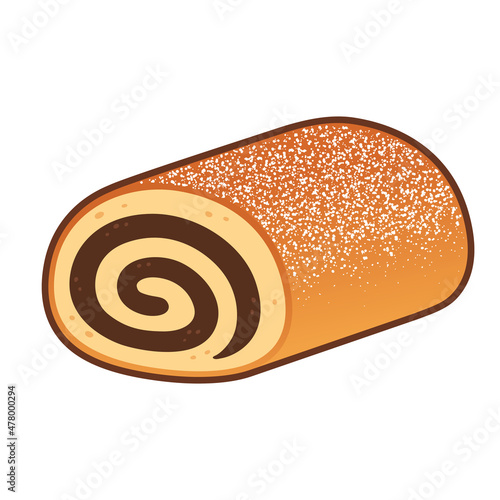 Poppy seed roll vector illustration