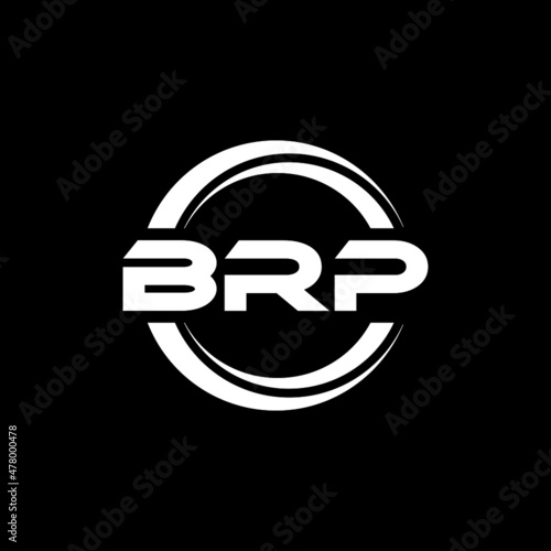 BRP letter logo design with black background in illustrator, vector logo modern alphabet font overlap style. calligraphy designs for logo, Poster, Invitation, etc. 