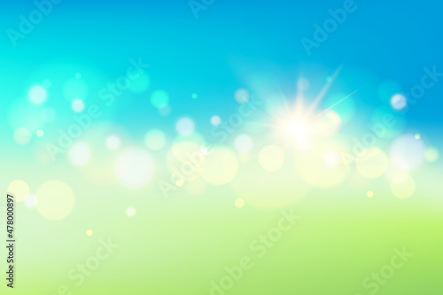 abstract soft green and turquoise blurred gradient background, vector illustration © cylnone
